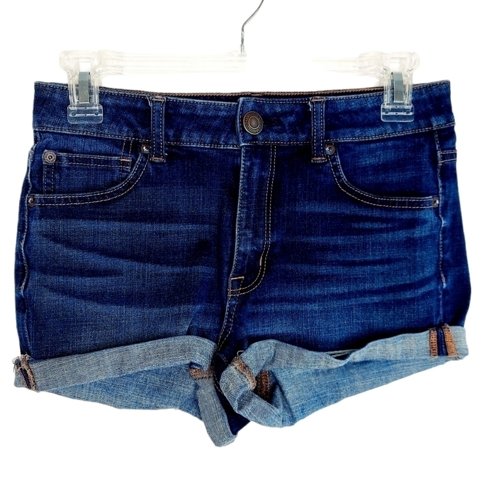 American Eagle Womens Sz 6 Shortie Shorts High Rise, 360 Super Stretch Denim EUC